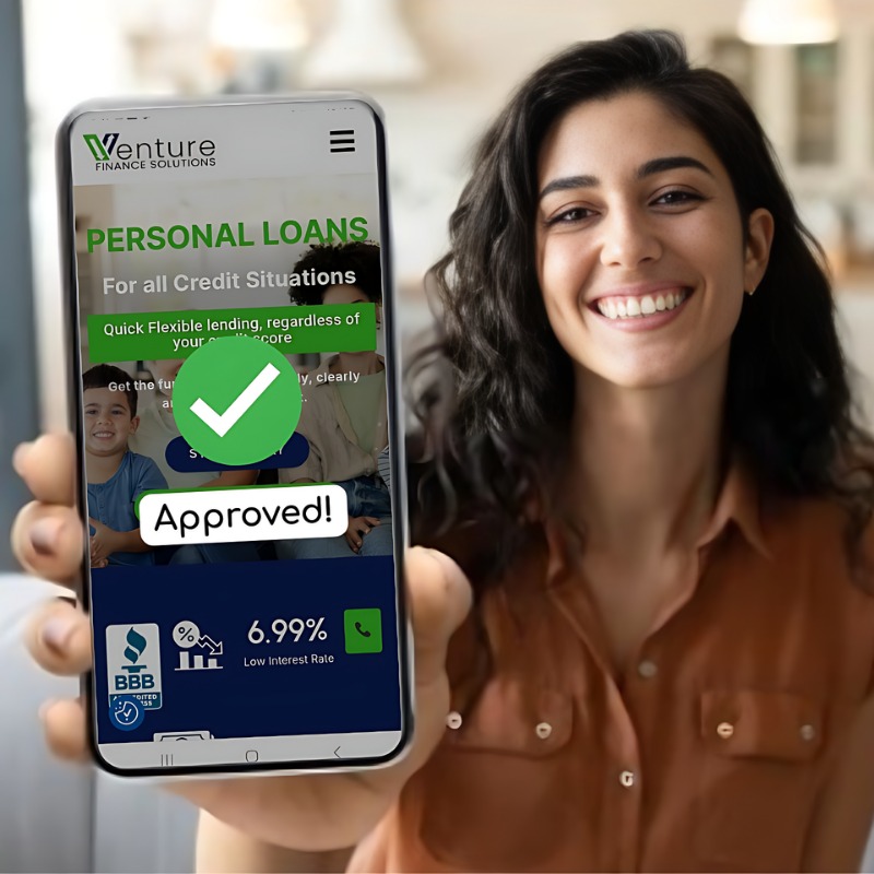 Venture Finance Solutions — personal loan landing experience