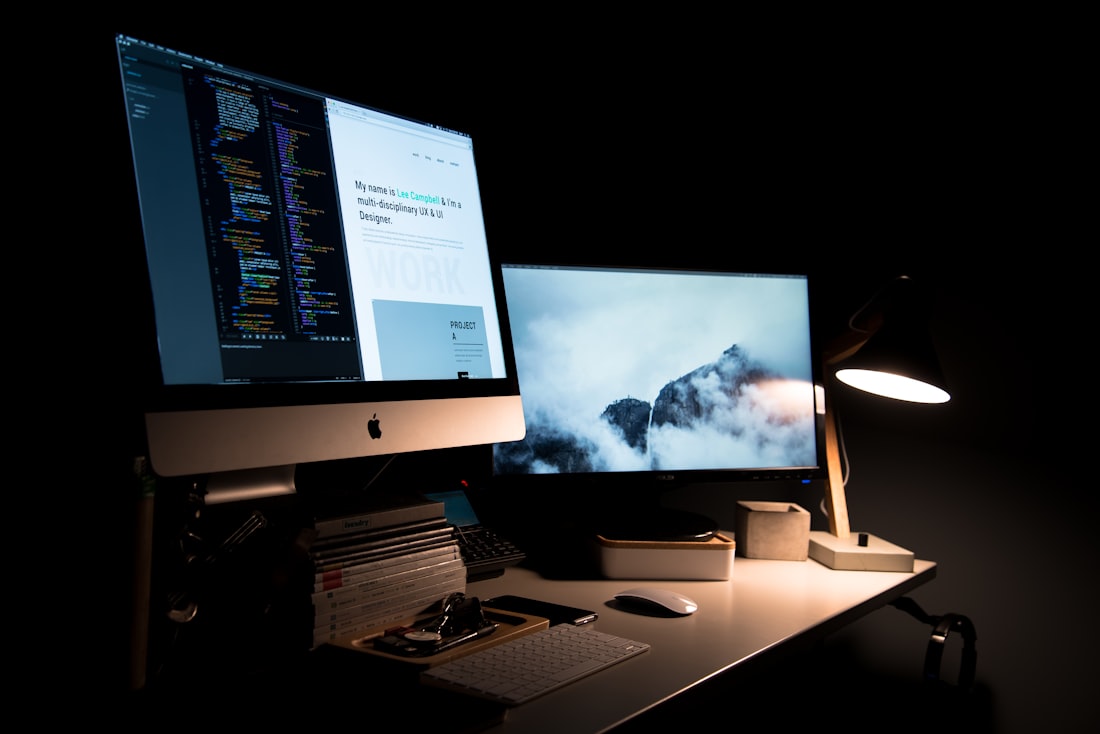Modern website design and development workspace